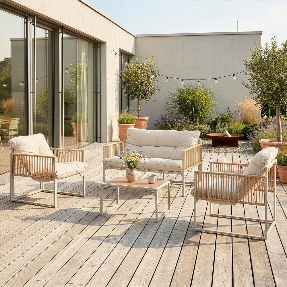 Set 4 piese mobilier gradina masa banca si 2 scaune Karg [casa.pro]