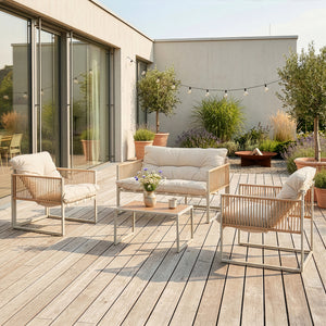 Set 4 piese mobilier gradina masa banca si 2 scaune Karg [casa.pro]