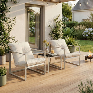 Set 3 piese mobilier gradina 1 masa si 2 fotolii Karg [casa.pro]