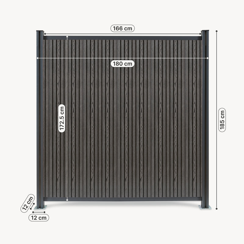 Schiță cotată Gard - modul de extindere cu 1/2 stalpi Grassano [neu.holz]