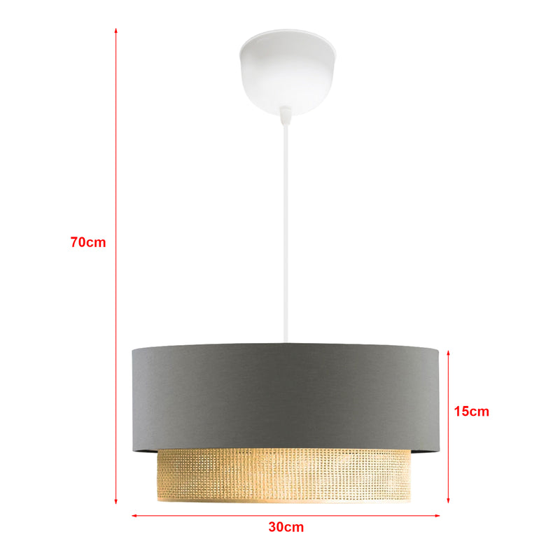 Schiță cotată Lampa suspendata Loughborough 1 x E27 max 20W  70 cm [lux.pro]