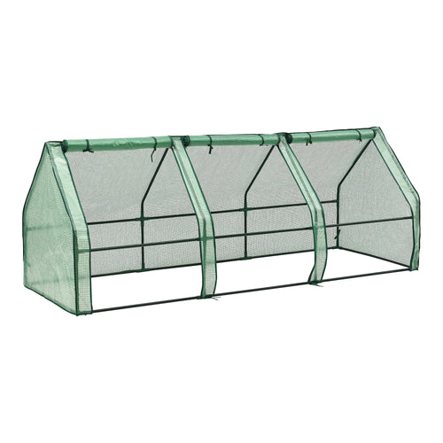 Mini Gewächshaus Höflein 240x90x90cm Gitternetz Grün [en.casa] - premiumXL
