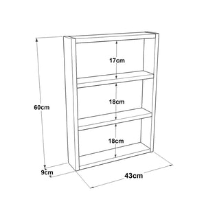 Raft Lappajarvi 60x43x9cm pal cu 3 polite depozitare culori diferite [en.casa]