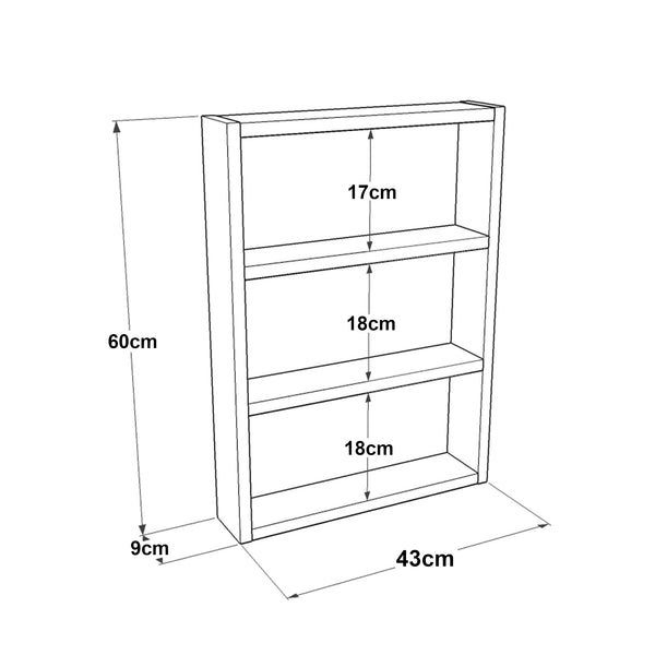Raft Lappajarvi 60x43x9cm pal cu 3 polite depozitare culori diferite [en.casa]