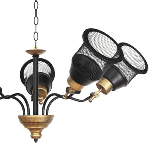 Lustră suspendată Langport 3/5 becuri Negru / Auriu [lux.pro]