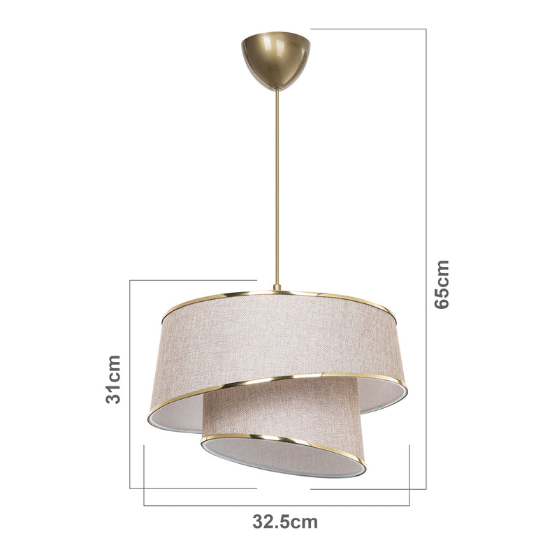 Schiță cotată Lampa de plafon Wigan 1 x E27 20W Ø34 cm [lux.pro]