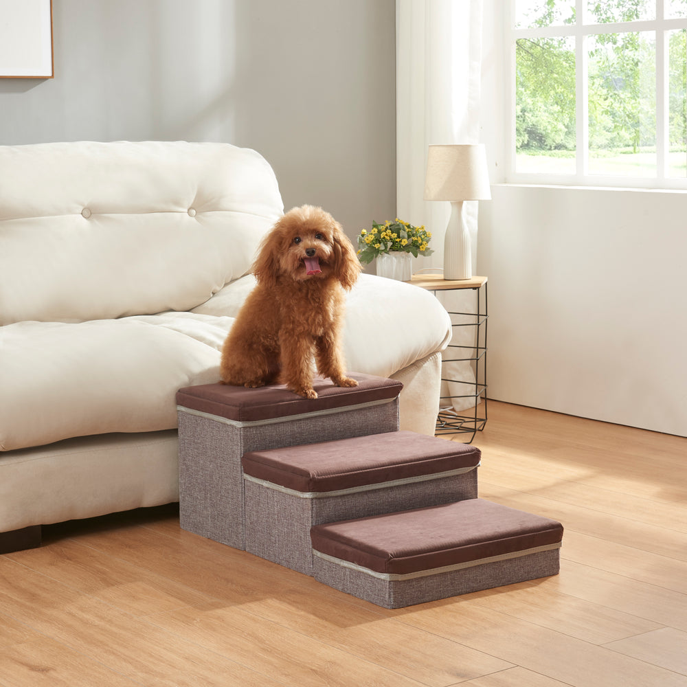 Scara caini Vojens 30kg MDF maro gri [en.casa]