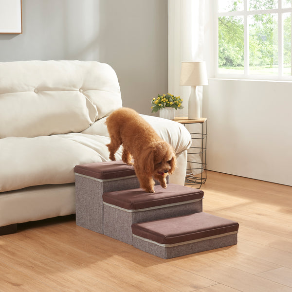 Scara caini Vojens 30kg MDF maro gri [en.casa]