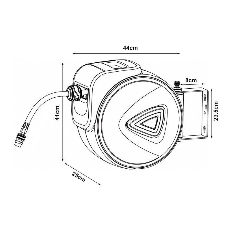 Schiță cotată Tambur pentru furtun de aer comprimat Nassau Alb/Gri [pro.tec]
