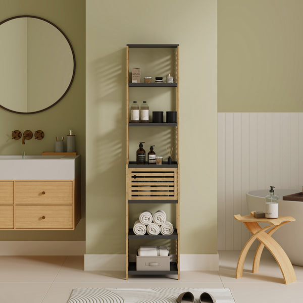 Raft baie Kydesby bambus natur/gri [en.casa]