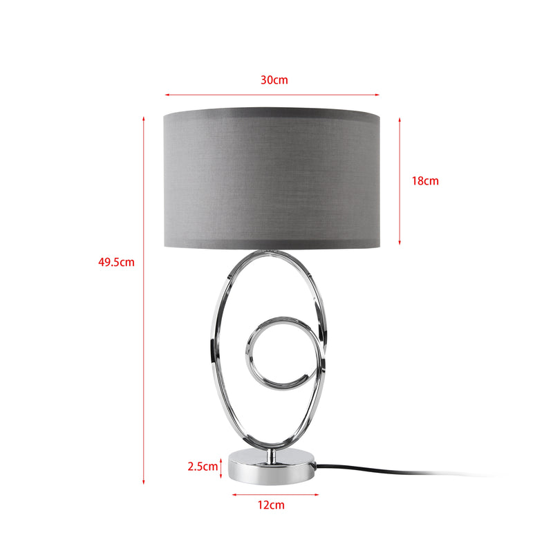 Schiță cotată Lampa de masa crom/gri inaltimi diferite [lux.pro]