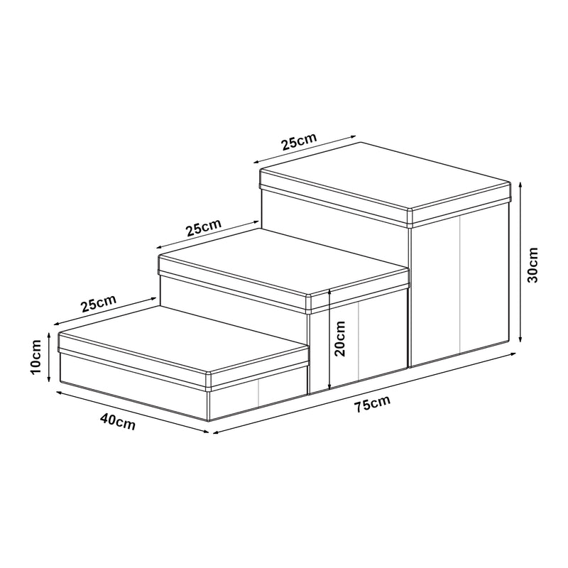 Schiță cotată Scara caini Vojens 30kg MDF maro gri [en.casa]