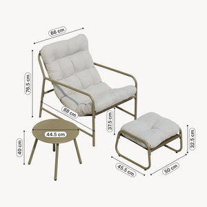 Set 3 piese mobilier gradina Trerdfjoa [en.casa]