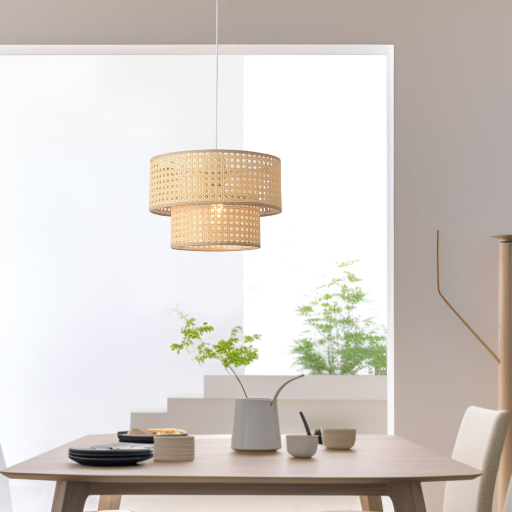 Lampa de plafon Ascot 160cm 1 x E27 max 60W alb efect ratan [lux.pro]