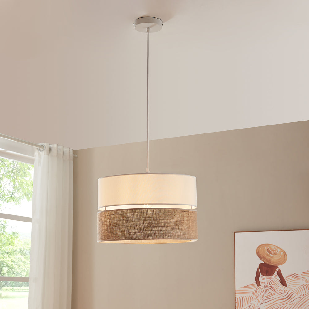 Lampa suspendata Barton 157 cm 1xE27 max 60W alb/efect in [lux.pro]