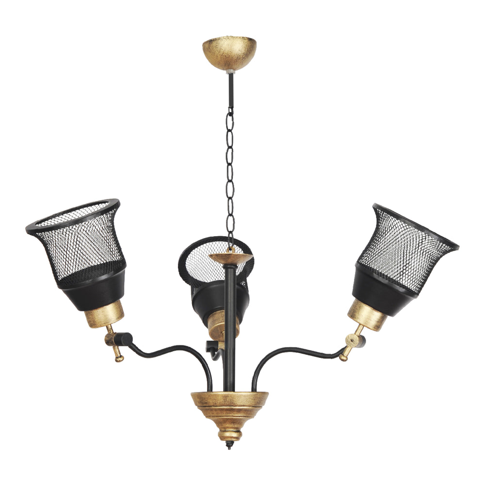 Lustră suspendată Langport 3/5 becuri Negru / Auriu [lux.pro]