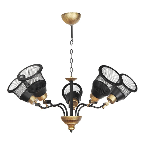 Lustră suspendată Langport 3/5 becuri Negru / Auriu [lux.pro]