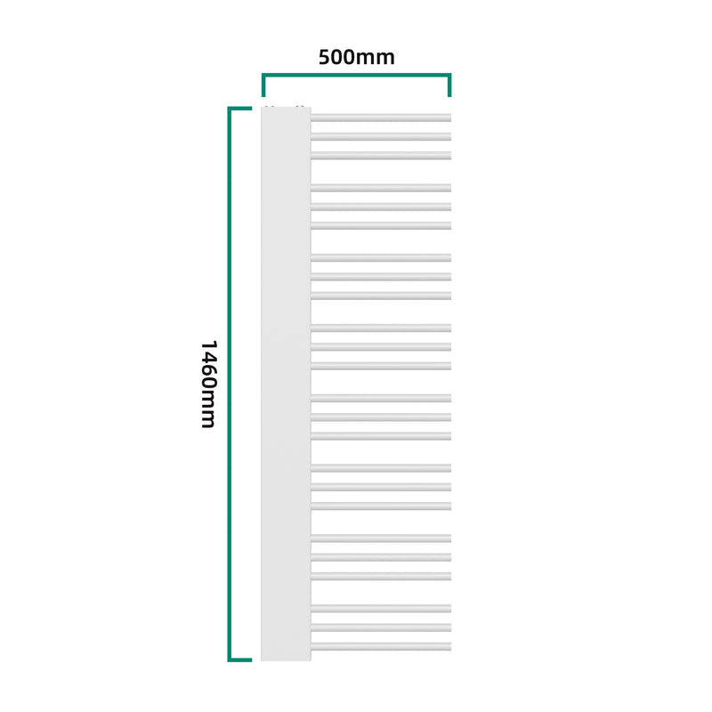 Schiță cotată Radiator portprosop Kviteseid 50mm otel  [neu.haus]