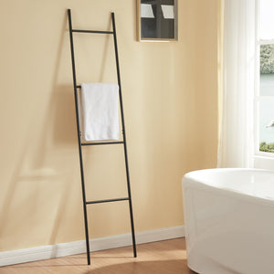Suport prosoape design scara Bodø 176x38x2cm negru [en.casa]