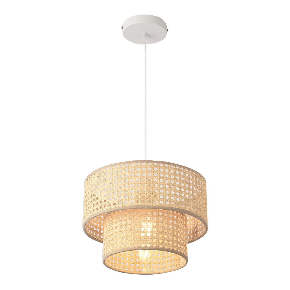 Lampa de plafon Ascot 160cm 1 x E27 max 60W alb efect ratan [lux.pro]