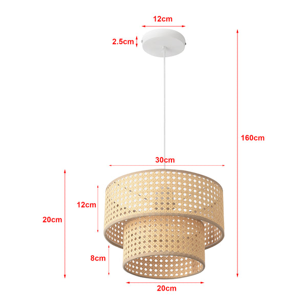 Lampa de plafon Ascot 160cm 1 x E27 max 60W alb efect ratan [lux.pro]