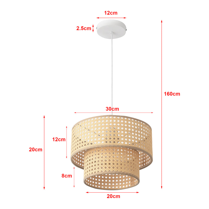 Schiță cotată Lampa de plafon Ascot 160cm 1 x E27 max 60W alb efect ratan [lux.pro]