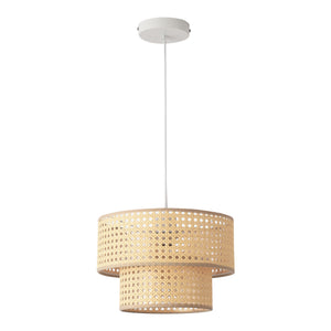 Lampa de plafon Ascot 160cm 1 x E27 max 60W alb efect ratan [lux.pro]