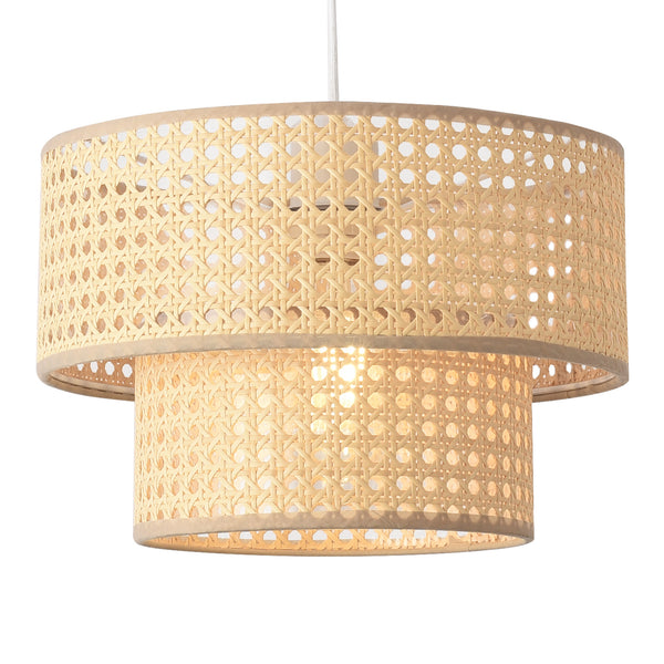 Lampa de plafon Ascot 160cm 1 x E27 max 60W alb efect ratan [lux.pro]