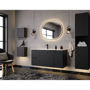 Dulap baie perete Newport negru en.casa