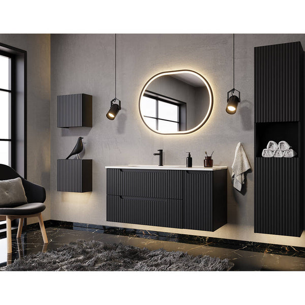 Dulap baie perete Newport negru en.casa