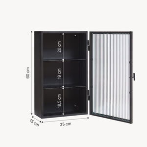 Dulap de perete cu usa sticla canelata Zundert 60x35x15 cm [en.casa]