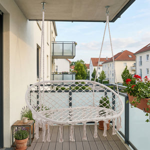 Fotoliu suspendat Kailua 135x129 cm crem deschis [casa.pro] 