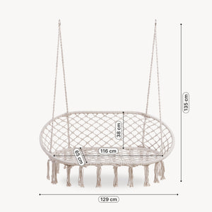 Fotoliu suspendat Kailua 135x129 cm crem deschis [casa.pro] 