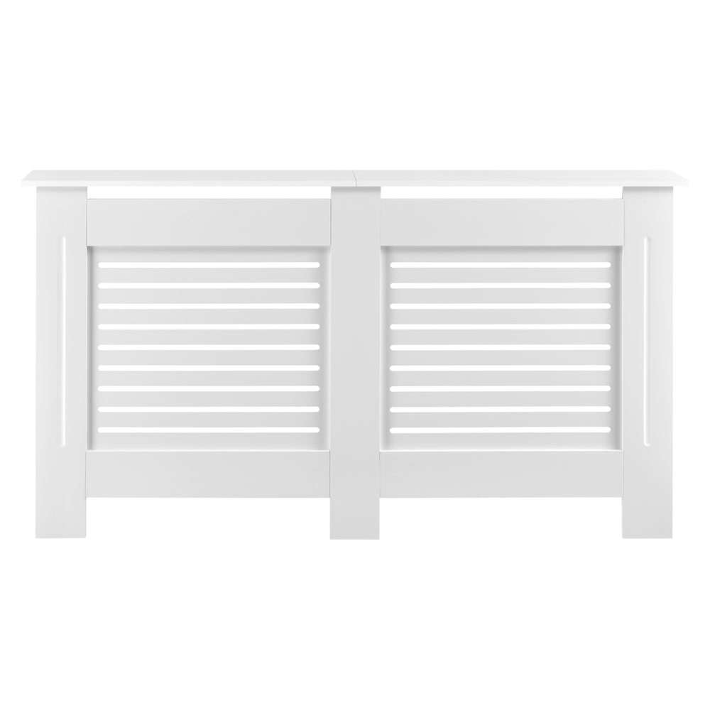 Heizkörperverkleidung Charleston mit Ablage Lamellenoptik Weiß en.casa - premiumXL
