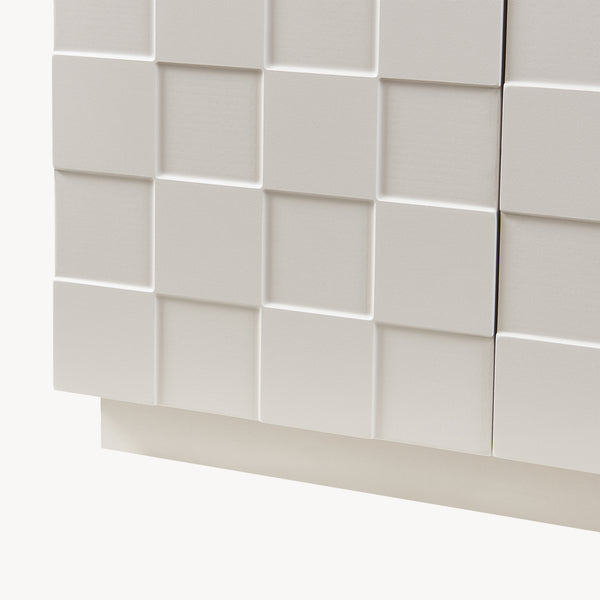 Comoda inalta living Bopibobro cu 2 usi decorative 3D [en.casa]
