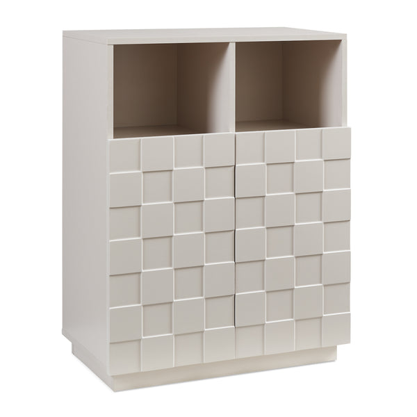 Comoda inalta living Bopibobro cu 2 usi decorative 3D [en.casa]