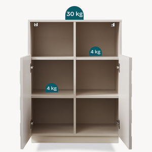 Comoda inalta living Bopibobro cu 2 usi decorative 3D [en.casa]