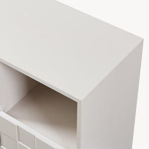 Comoda inalta living Bopibobro cu 2 usi decorative 3D [en.casa]