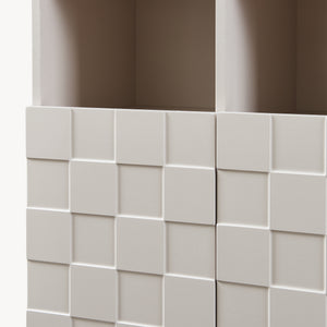 Comoda inalta living Bopibobro cu 2 usi decorative 3D [en.casa]