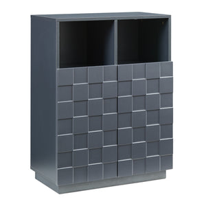 Comoda inalta living Bopibobro cu 2 usi decorative 3D [en.casa]