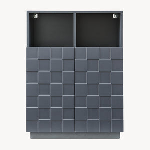 Comoda inalta living Bopibobro cu 2 usi decorative 3D [en.casa]