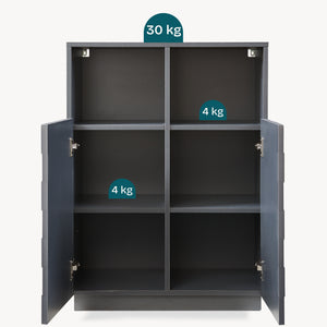 Comoda inalta living Bopibobro cu 2 usi decorative 3D [en.casa]