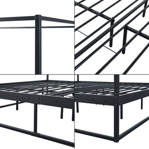 Pat baldachin Kristianstad otel negru masuri diferite [en.casa]