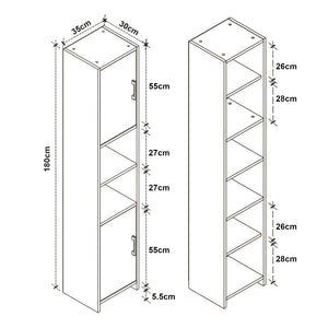 Dulap inalt Rautrina 180x35x30 cm PAL [en.casa]