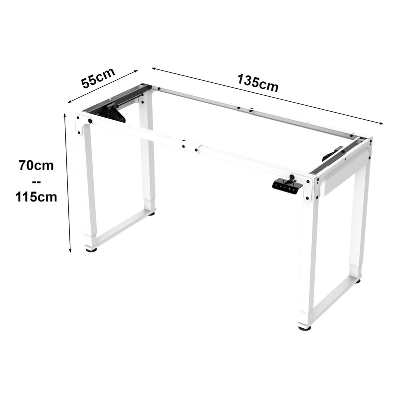 Schiță cotată Cadru masa reglabil pe inaltime Kirkkonummi 135x55x70-115cm otel [pro.tec]