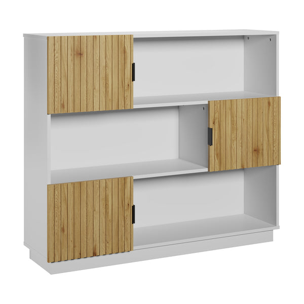Raft carti cu 3 usi Verhundar 102x120x30 cm [en.casa]