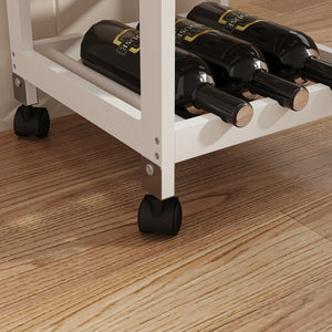 Carucior servire la masa cu roti sertar si 3 rafturi Biel 76x37x37 cm [en.casa]
