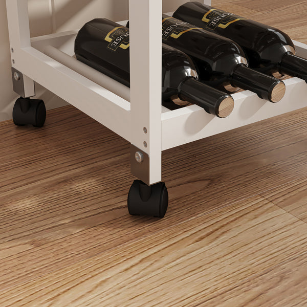 Carucior servire la masa cu roti sertar si 3 rafturi Biel 76x37x37 cm [en.casa]