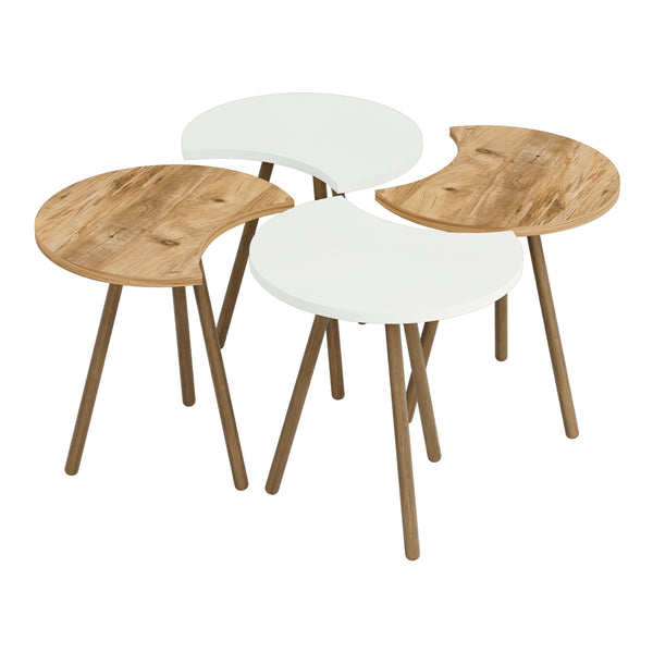 Set 4 buc masute cafea Hojer semirotunda culori diferite [en.casa]