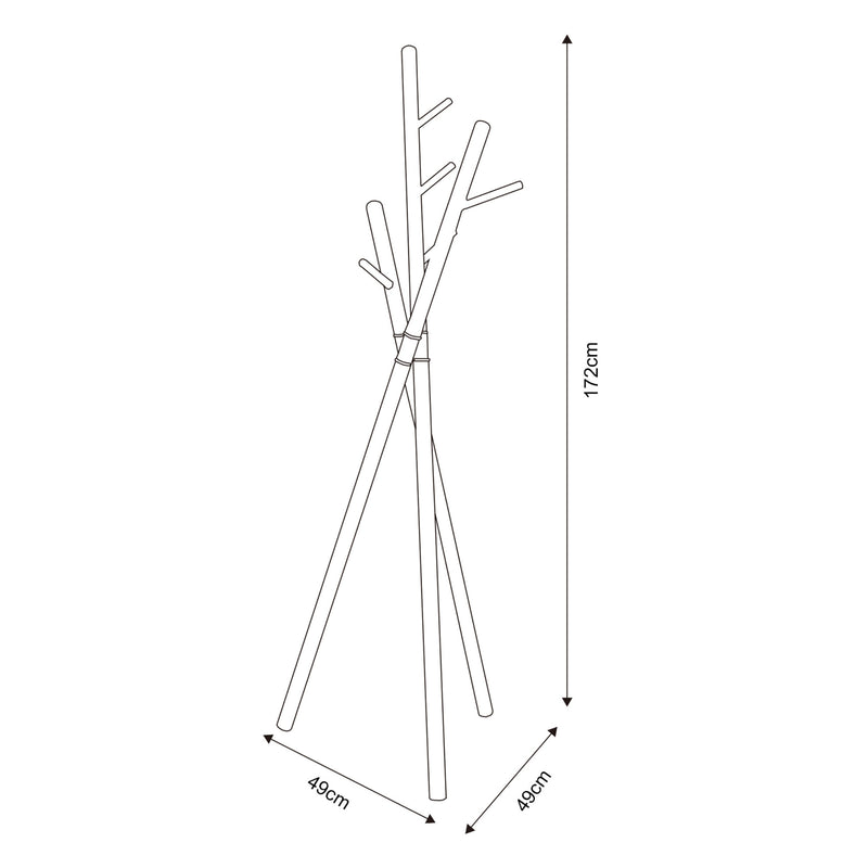 Schiță cotată Cuier pom Laerdal 172x49x49 cm otel [en.casa]